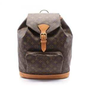 LOUIS VUITTON Authentic Brown Monogram Leather Backpack